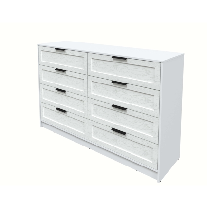 Kомод Тренд КТ-К157 (Белый платинум ЛДСП/ Дуб полярный ЛМДФ) Ш1565 В1020 Г451